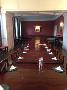 The dining room at St. Benet's Hall. This is where we are staying this week.  Not too crowded as you can see